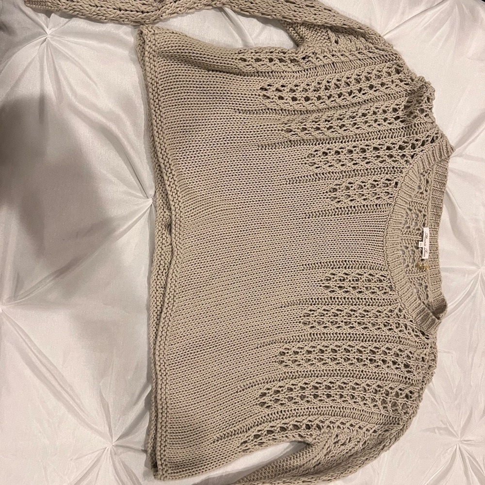 MINNIE ROSE Women's Beige Knit Sweater SIZE XS - Picture 14 of 14
